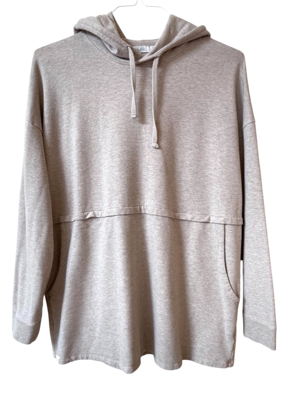 Barefoot Dreams Malibu Collection Luxe Lounge Anorak Hoodie L Oatmeal Warm Comfy